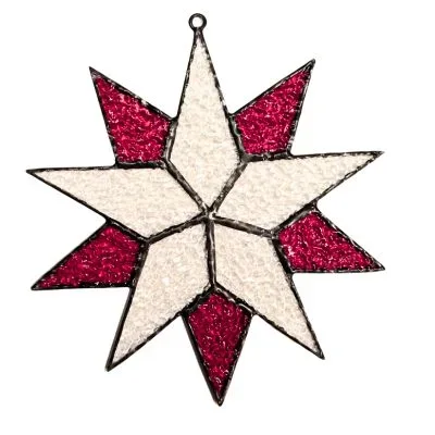 Tiffany-Fensterhänger: Stern 10 Zacken, 12 cm