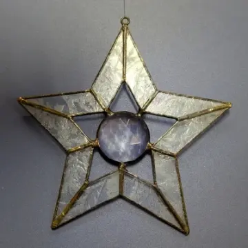 Tiffany-Glaskunst: Stern 5 Zacken, geschliffener Stein