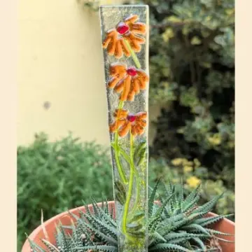 Fusing: Blumenstecker - orange Blüten