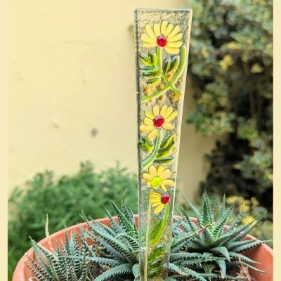 Fusing: Blumenstecker - 4 gelbe Blüten