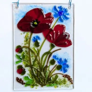 Fusing: Mohn- und Kornblumen