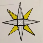 Tiffany-Fensterhänger: Stern 8 Zacken, Bevel, 14,5 cm