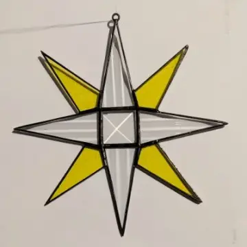 Tiffany-Fensterhänger: Stern 8 Zacken, Bevel, 14,5 cm