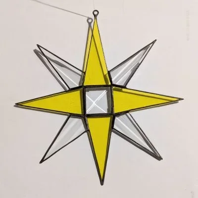 Tiffany-Fensterhänger: Stern 8 Zacken, Bevel, 14,5 cm