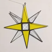 Tiffany-Fensterhänger: Stern 8 Zacken, Bevel, 14,5 cm