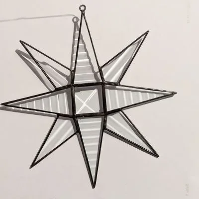 Tiffany-Fensterhänger: Stern 8 Zacken, Bevel, 14,5 cm