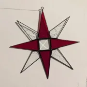 Tiffany-Fensterhänger: Stern 8 Zacken, Bevel, 14,5 cm